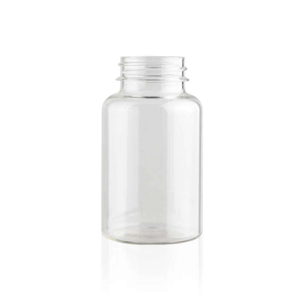 Clear PET Plastic Bottles - Wide Mouth Round Packers