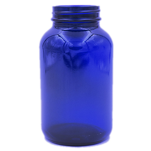 cobalt blue glass wide mouth packer 150cc