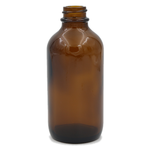 Amber Glass Boston Round 4 ounces