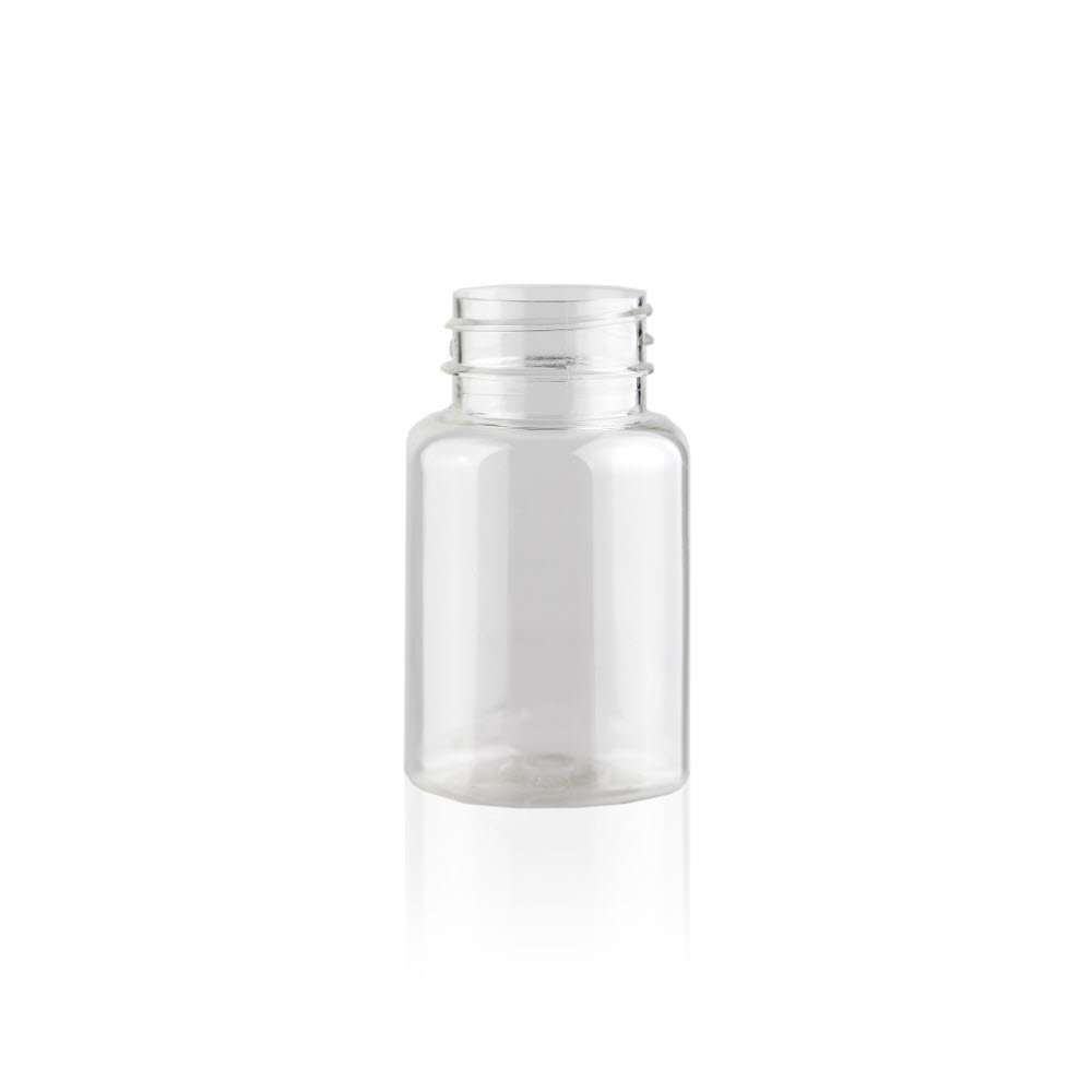 Clear PET Plastic Bottles - Wide Mouth Round Packers