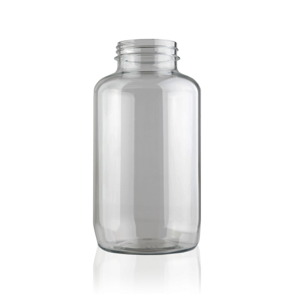 Clear PET Plastic Bottles - Wide Mouth Round Packers