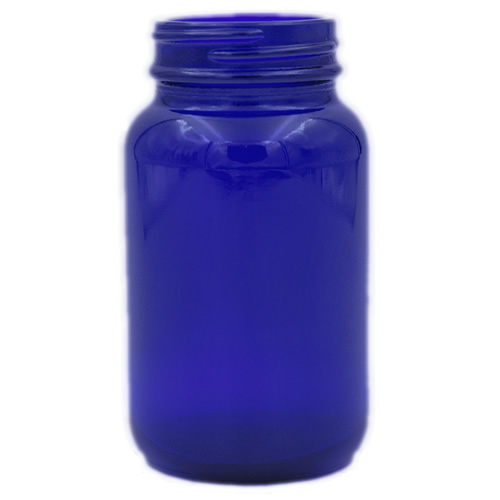 cobalt blue glass wide mouth packer 100cc