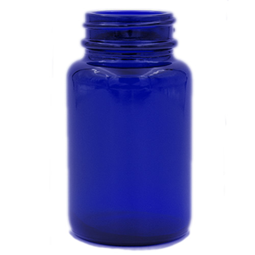 cobalt blue glass wide mouth packer 75cc