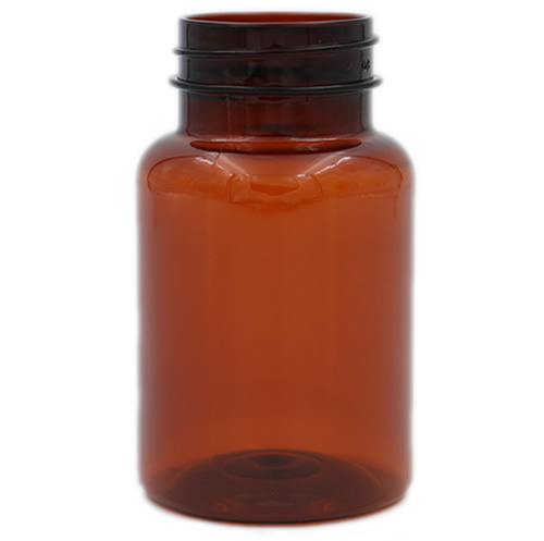 amber plastic pet wide mouth packer 120 cc