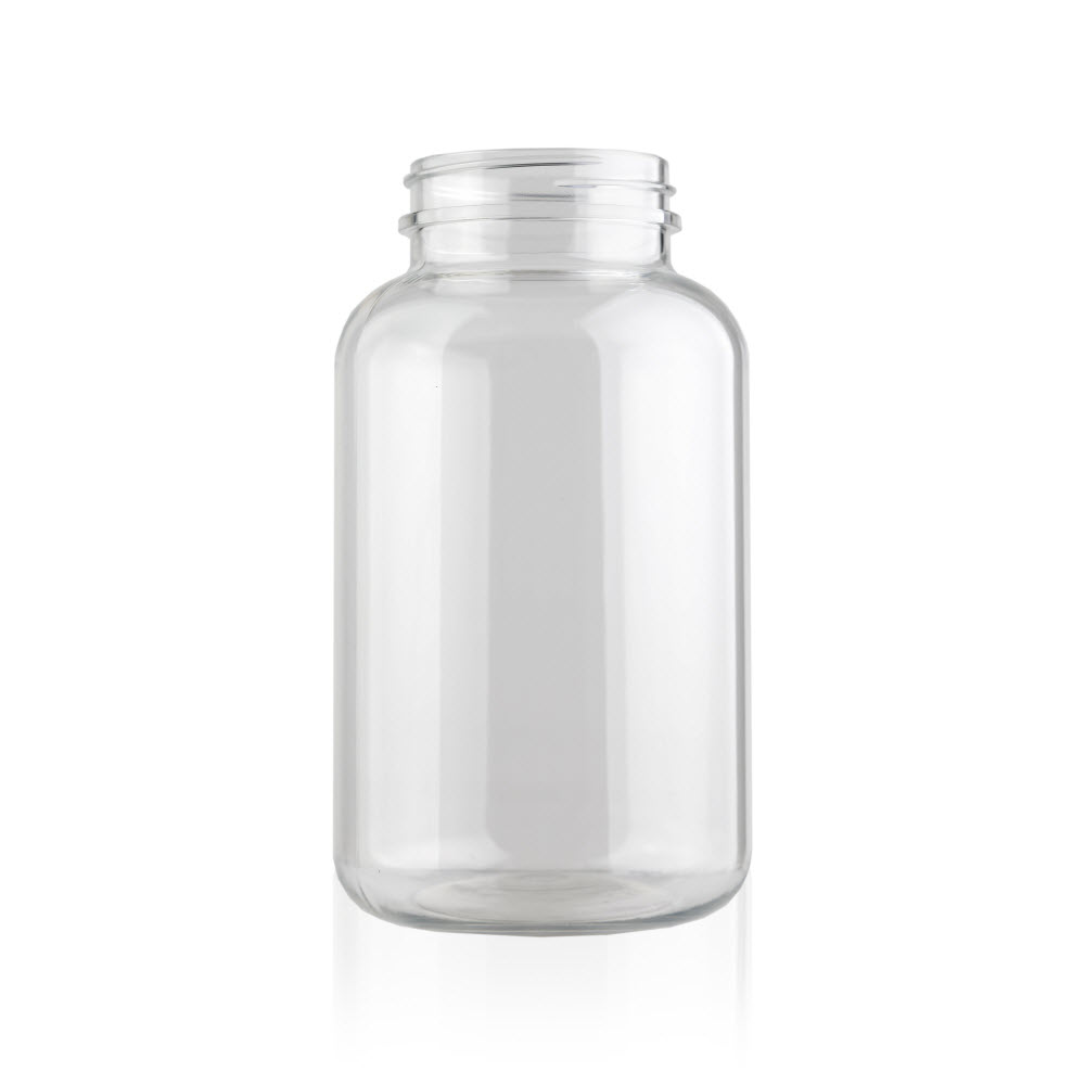 Clear PET Plastic Bottles - Wide Mouth Round Packers