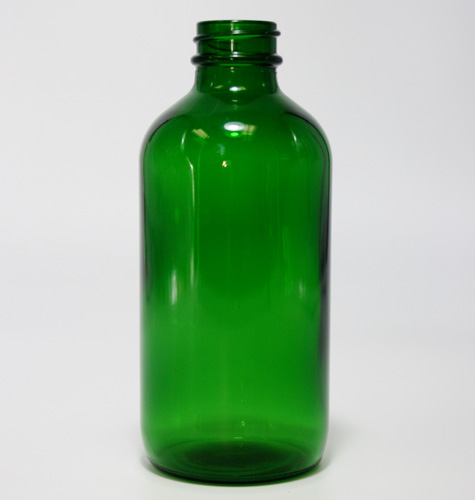 Green Boston Round Glass Bottles