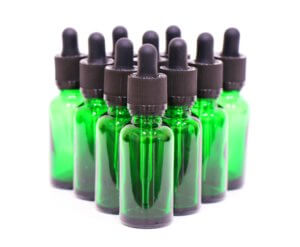 Green Glass Dropper Bottle