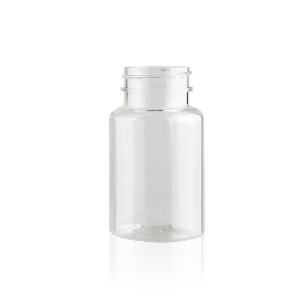 Clear PET Plastic Bottles - Wide Mouth Round Packers