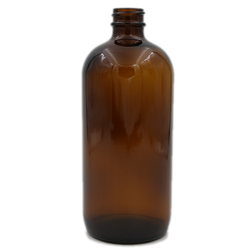 amber glass boston round 16 ounce
