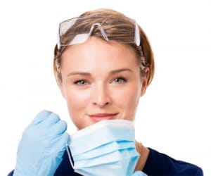 woman wearing Silver Spur Corporation PPE