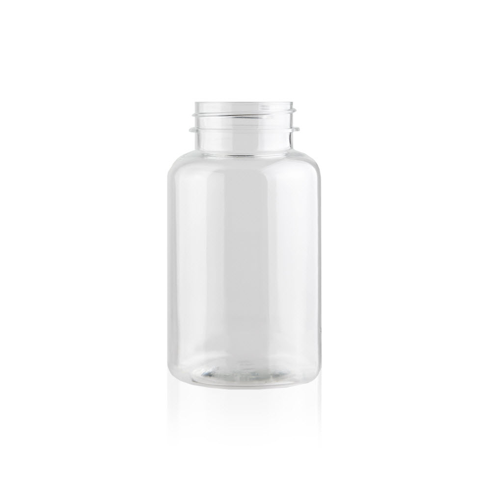 Clear PET Plastic Bottles - Wide Mouth Round Packers